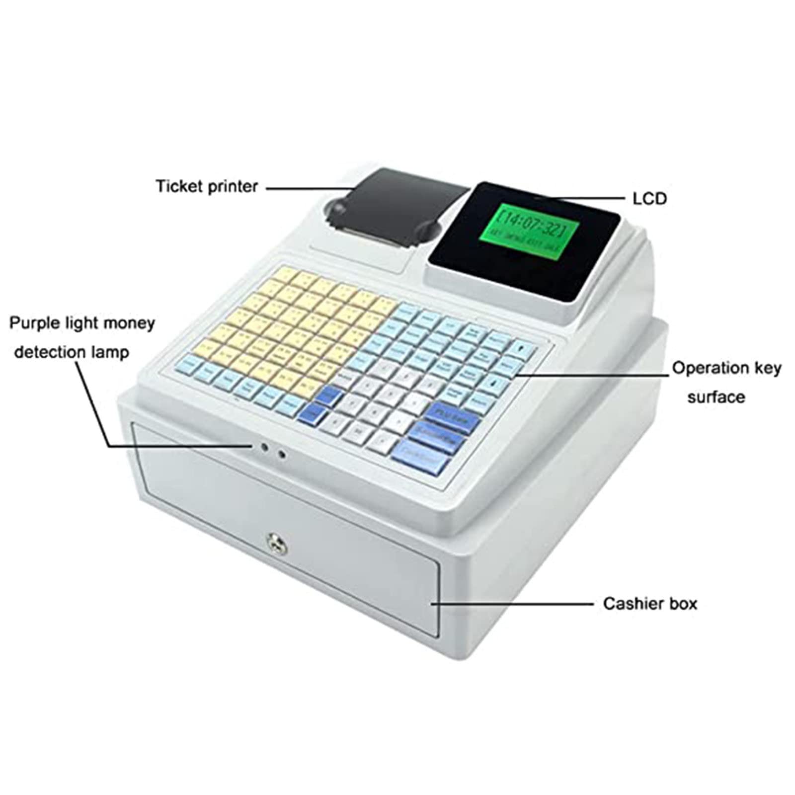 Amazon.co.jp: レシート付電子レジ 鍵付キャッシュボックス 会員管理